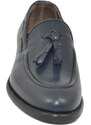 Malu Shoes Scarpe uomo classico mocassino inglese blu dandy nappa vera pelle fondo cuoio made in italy