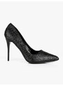 La Donna Moda Decolletè Glitter Con Tacco a Spillo Decolleté Nero Taglia 36