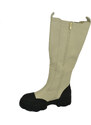 Malu Shoes Stivali donna combat boots beige bicolore gomma alta con elastico chelsea zip altezza ginocchio moda comodo