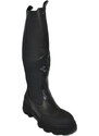 Malu Shoes Stivali donna combat boots gomma alta con elastico chelsea nero zip altezza ginocchio moda comodo