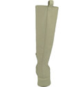 Malu Shoes Stivali donna alto in pelle beige morbido con zip e gomma alta con suola antiscivolo moda al ginocchio comodo