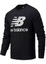 New Balance Ess Logo Crew Felpa Uomo In Cotone Nero Taglia S