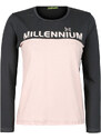 Millennium T-shirt Manica Lunga Donna Con Scritta Grigio Taglia Xxl