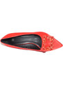 Malu Shoes Scarpe decollete donna in raso rosso elegante gioiello fermaglio quadrato punta tacco spillo 10 moda cinturino cerimonia