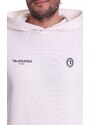 Trussardi Jeans FELPA TRUSSARDI CON CAPPUCCIO STAMPATA, Colore Bianco