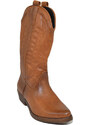 Malu Shoes Stivali donna camperos texani stile western cuoio con fantasia laser su pelle tinta unita altezza polpaccio