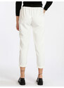 Solada Pantaloni Donna Eleganti Con Risvolto Bianco Taglia Unica