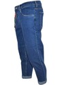 Malu Shoes Jeans denim uomo skinny fit con effetto slavato Cinque tasche Chiusura frontale cerniera e bottone con gancio fluo neon