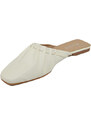 Malu Shoes Sabot mules ciabatta donna bianca a punta quadrata tallone scoperto pantofolina estate moda raso terra