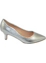 Malu Shoes Decollete' scarpe donna a punta argento satinato tacco a spillo midi 5 cm in pelle comodo per cerimonie eventi ufficio