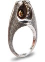 Glauco Cambi anello GIROSCOPIO in argento; bronzo e oro