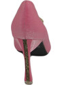 Malu Shoes Scarpe decollete donna fucsia elegante gioiello fermaglio quadrato constrass punta tacco spillo 12 moda cerimonia