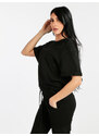 Solada T-shirt Donna Oversize In Cotone Manica Corta Nero Taglia Unica