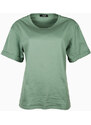 Solada T-shirt Donna Oversize In Cotone Manica Corta Verde Taglia Unica