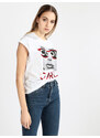 Ootd T-shirt Donna Oversize Con Stampa Manica Corta Rosso Taglia Unica