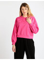 Baci & Abbracci Felpa Cropped In Cotone Sportive Donna Fucsia Taglia M