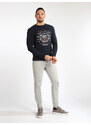 Coveri Collection Maglietta Uomo In Cotone a Manica Lunga T-shirt Blu Taglia Xxl