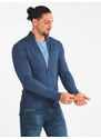 Coveri Collection Cardigan In Maglia Da Uomo Con Zip Intera Blu Taglia L