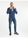Coveri Collection Cardigan In Maglia Da Uomo Con Zip Intera Blu Taglia L