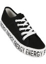 Energy Sneakers Donna In Tela Con Platform Zeppa Nero Taglia 37