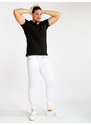 Johnny Looper Pantaloni Slim Fit Uomo In Cotone Casual Bianco Taglia 50