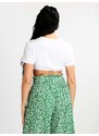 Solada T-shirt Cropped Donna Con Piume Manica Corta Verde Taglia Unica