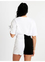 Solada T-shirt Donna Oversize Con Strass Manica Corta Bianco Taglia Unica