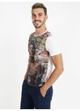 T-style T-shirt Uomo Con Stampa Disegno Manica Corta Bianco Taglia Xl