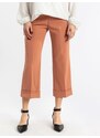 Chiaretta Pantaloni Culotte Con Risvolto Eleganti Donna Arancione Taglia M