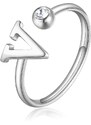 anello donna gioielli Sagapò Click lettera v sck192