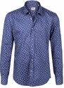 Fb Camicia Uomo Slim Fit In Cotone Classiche Blu Taglia L