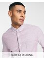 ASOS DESIGN - Camicia Oxford slim color pesca-Rosa