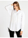 Sun Sun Sun Maxi Camicia Donna Oversize In Cotone Classiche Bianco Taglia Unica