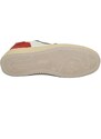 Malu Shoes Scarpa sneakers bianco multicolore uomo basic vera pelle lacci comodo fondo in gomma beige sportiva moda casual