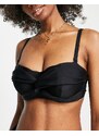 Figleaves Coppe Grandi - Top bikini incrociato nero