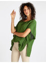 Daystar Blusa Donna In Lino Con Maniche a Pipistrello Bluse Verde Taglia Unica