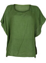 Daystar Blusa Donna In Lino Con Maniche a Pipistrello Bluse Verde Taglia Unica