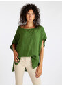 Daystar Blusa Donna In Lino Con Maniche a Pipistrello Bluse Verde Taglia Unica