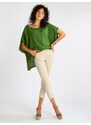 Daystar Blusa Donna In Lino Con Maniche a Pipistrello Bluse Verde Taglia Unica