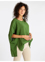 Daystar Blusa Donna In Lino Con Maniche a Pipistrello Bluse Verde Taglia Unica