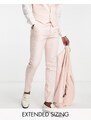 ASOS DESIGN - Pantaloni da abito skinny in misto lino rosa