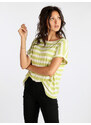 Solada T-shirt Manica Corta a Righe Donna Verde Taglia Unica