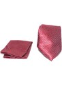 Malu Shoes Set cravatta pochette e gemelli in raso bordeaux a fantasia confezione regalo per professionisti e collezionisti