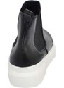 Malu Shoes Beatles uomo stivaletto con elastico in vera pelle nera con gomma val bianca sportiva made in italy handmade
