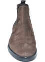 Malu Shoes Beatles uomo stivaletto con elastico in vera pelle scamosciata marrone collo basso fondo roccia made in italy handmade