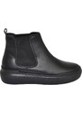 Malu Shoes Beatles uomo stivaletto con elastico in vera pelle morbida nera suola gomma alta nera sportiva made in italy handmade