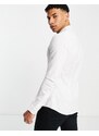 ASOS DESIGN - Camicia skinny bianca con collo serafino-Bianco