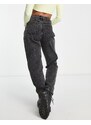 Missguided - Riot - Jeans nero slavato con dettaglio con cuciture