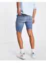 ASOS DESIGN - Pantaloncini di jeans skinny lunghezza normale blu lavaggio medio