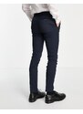 Topman - Pantaloni da abito skinny testurizzati blu navy